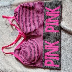 Pink sports bra crop top